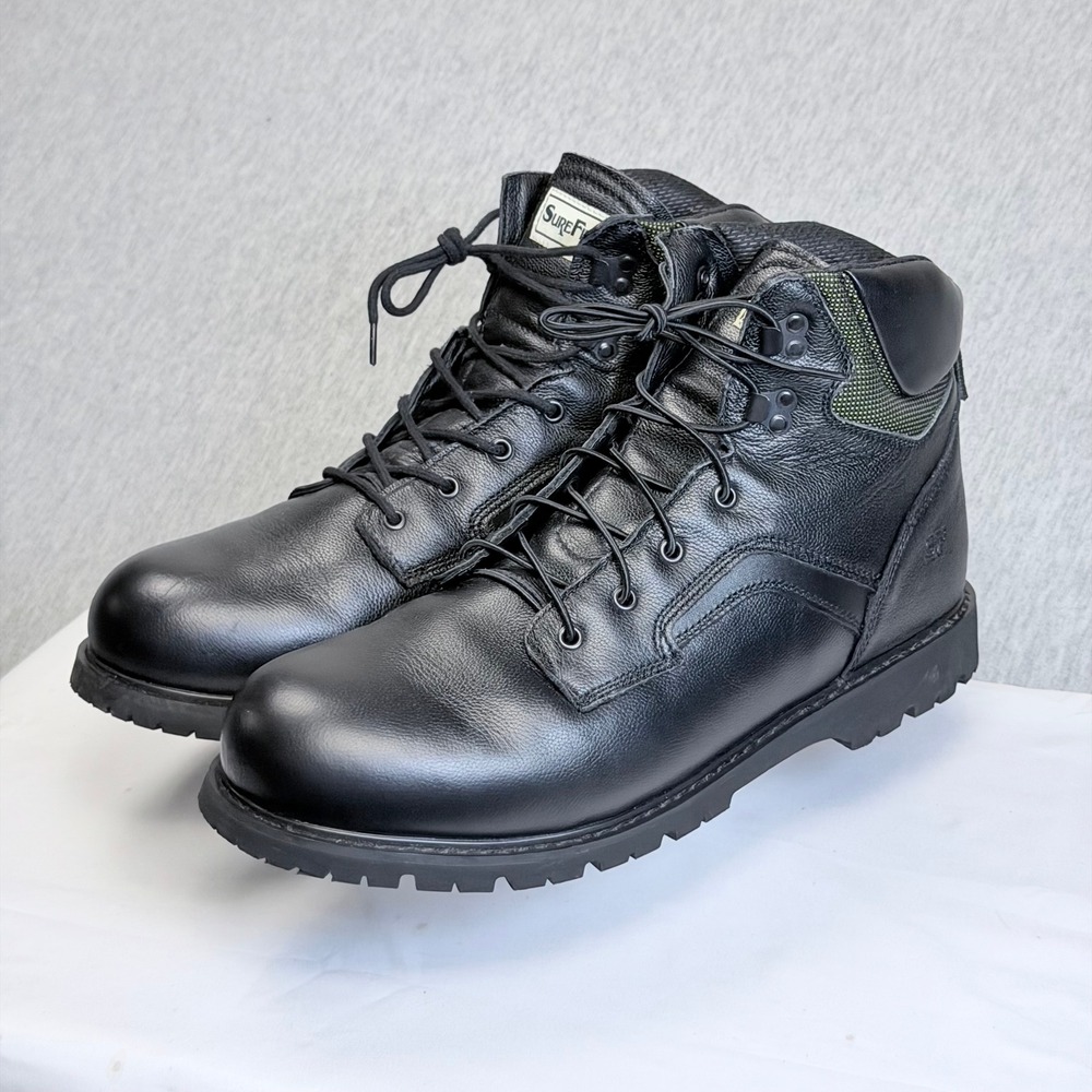 SureFit 5225-1 Mens Black Genuine Leather Wide Width Work Boots Size 13W